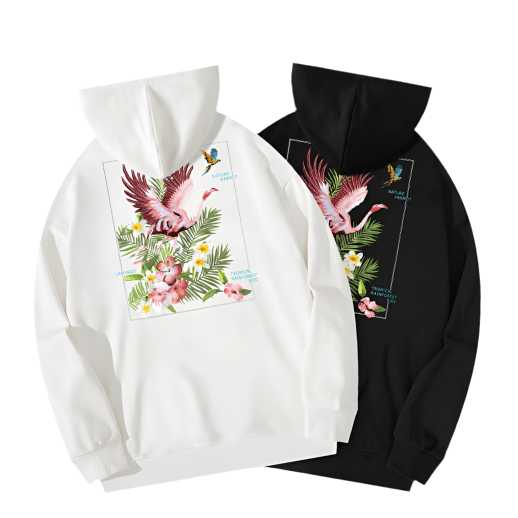 High Street Flamingo Embroidered Hoodie