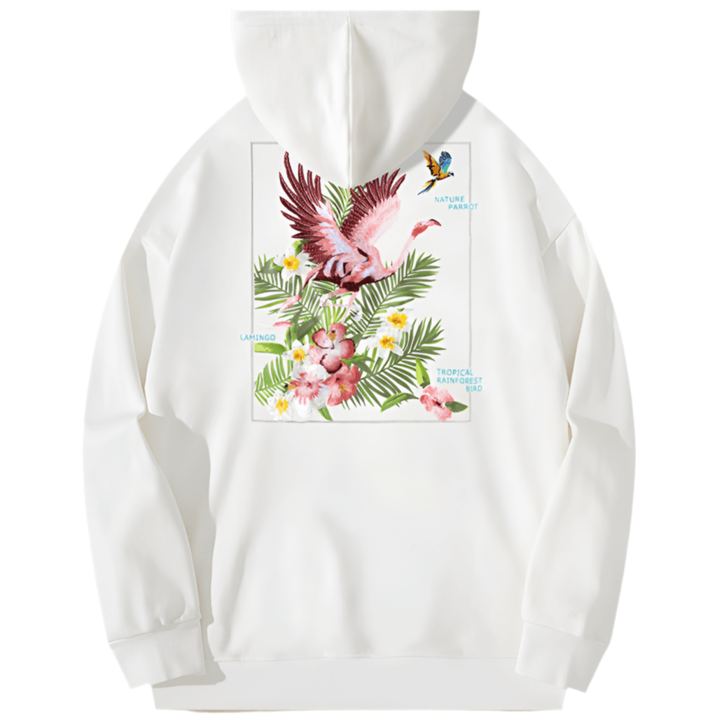 High Street Flamingo Embroidered Hoodie