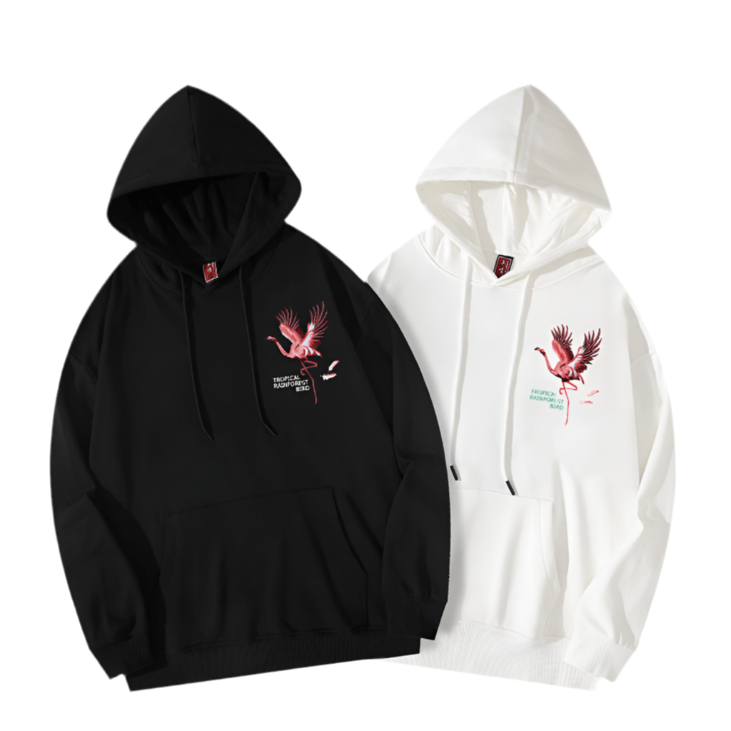 High Street Flamingo Embroidered Hoodie