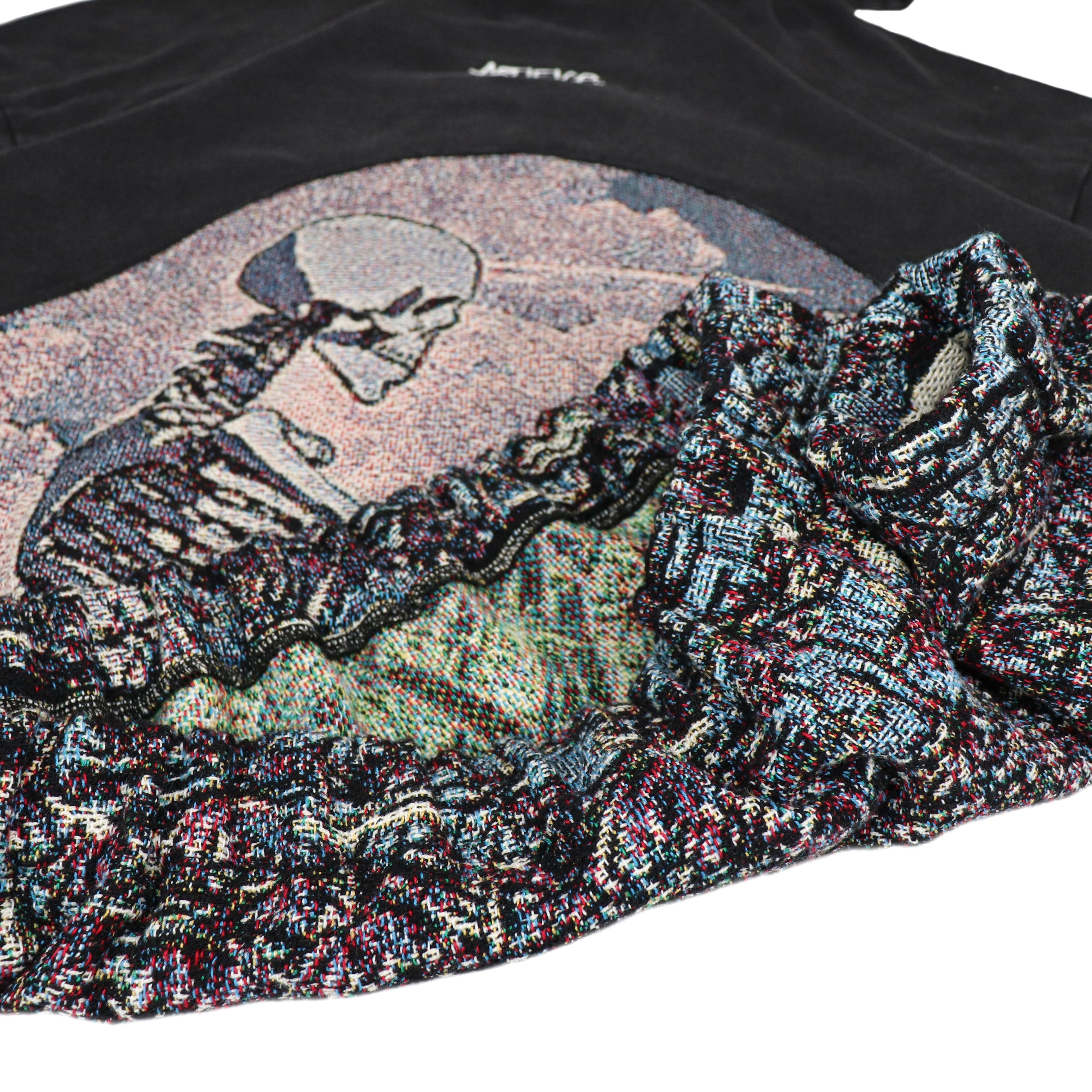 Sweat à capuche délavé "Squelette en paix " 1 sur 1 (M)