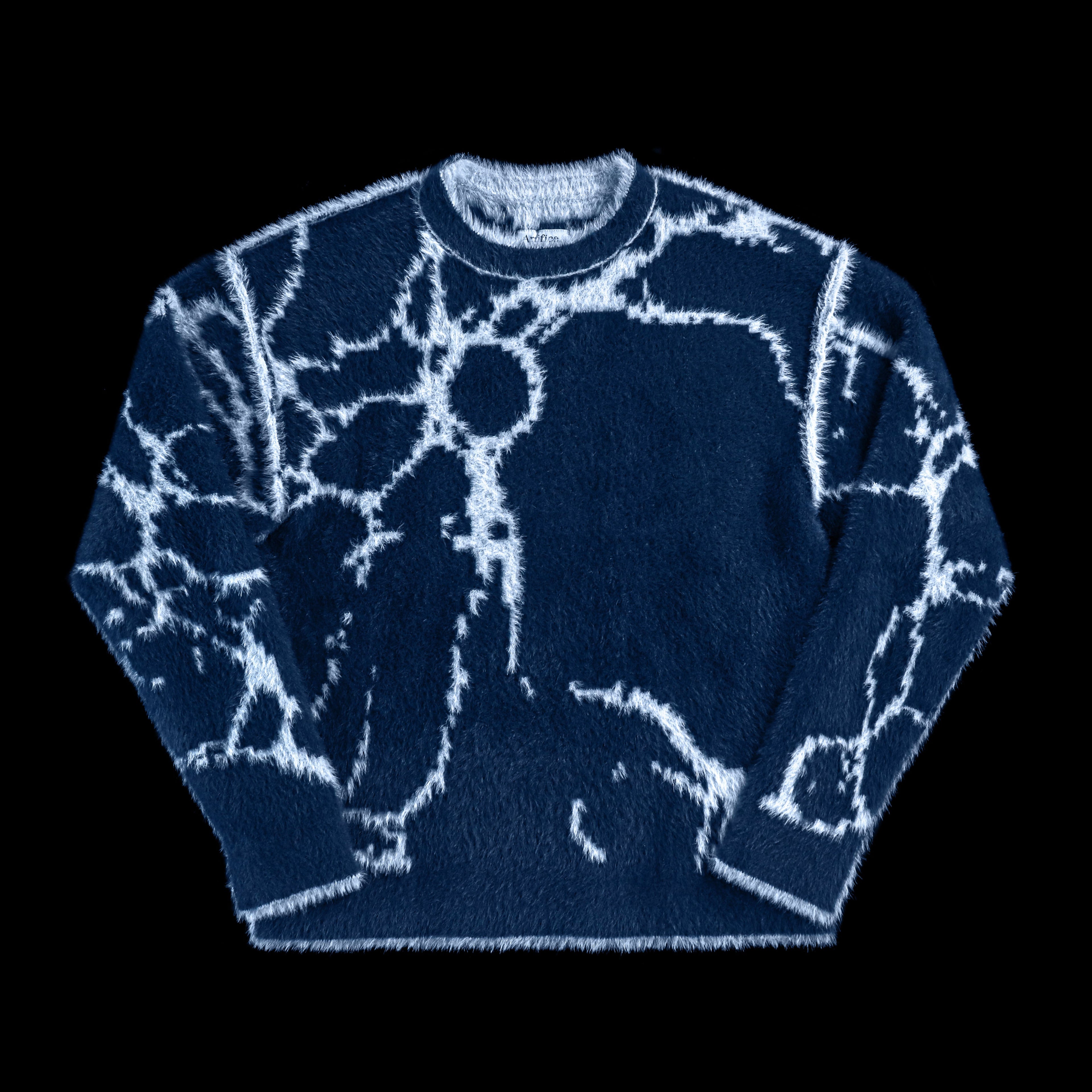 Blue reversible fluffy