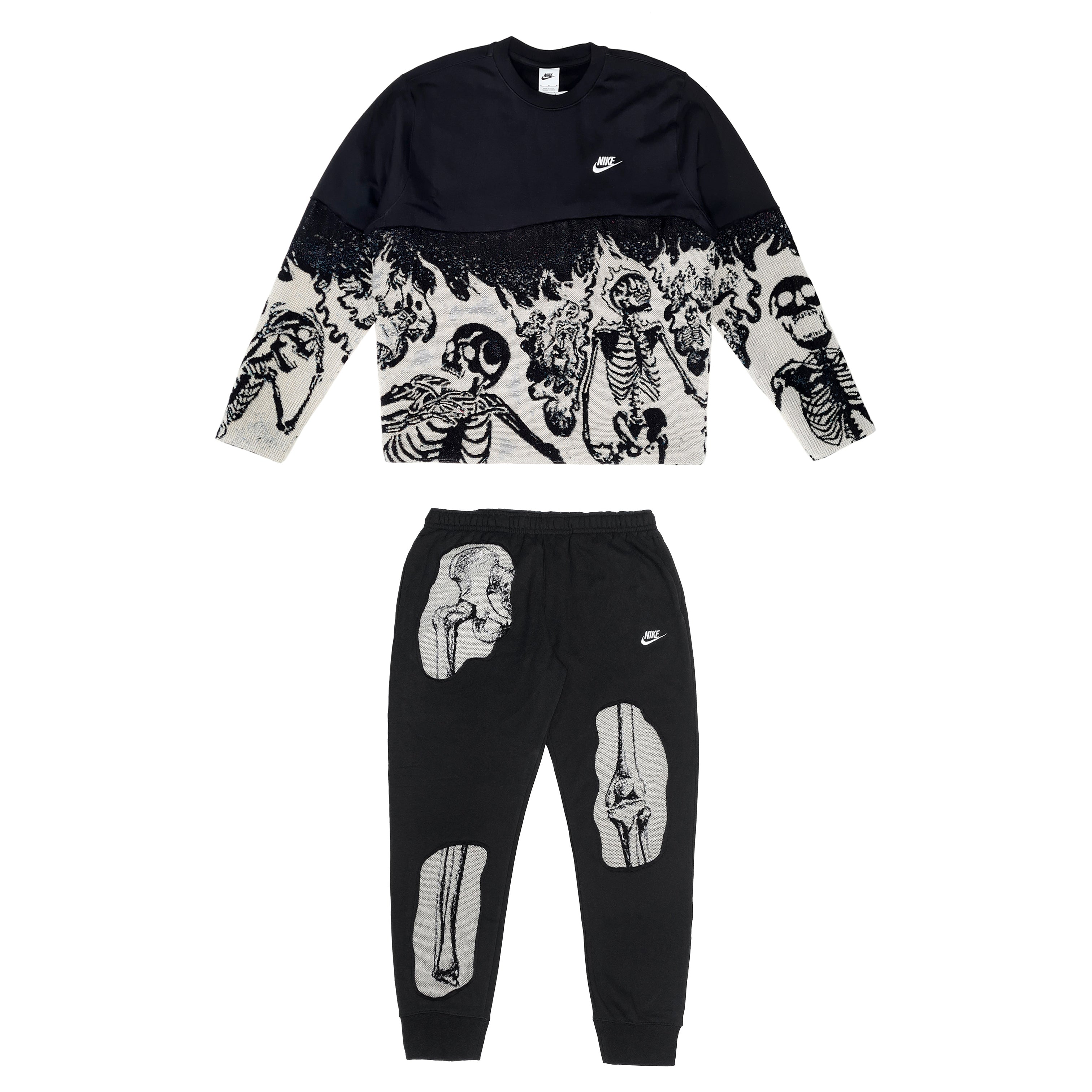 "Flamme de squelette" Tenue Nike Crewneck + Jogging