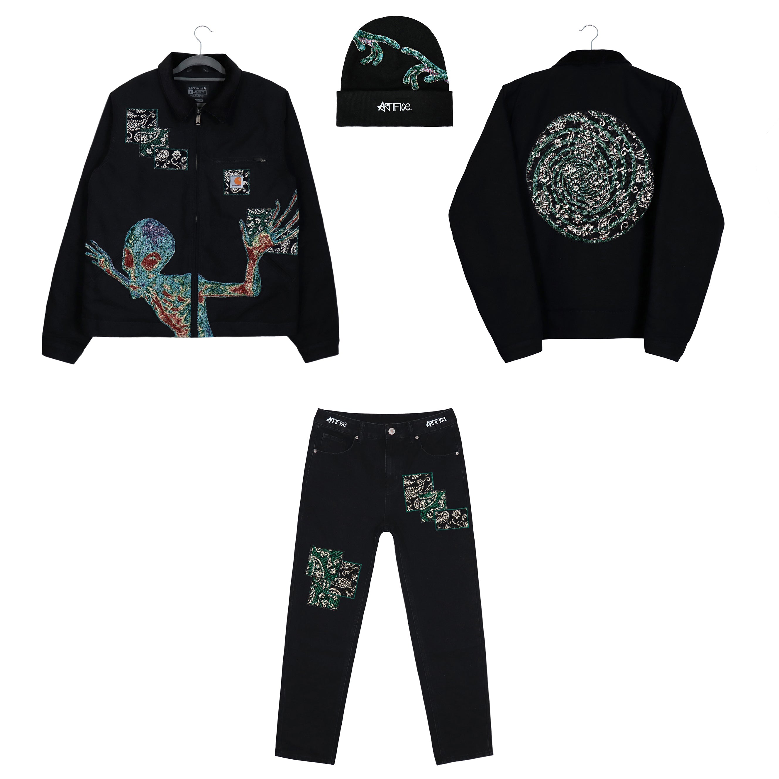 'Alien touching hands' Artifice. Beanie