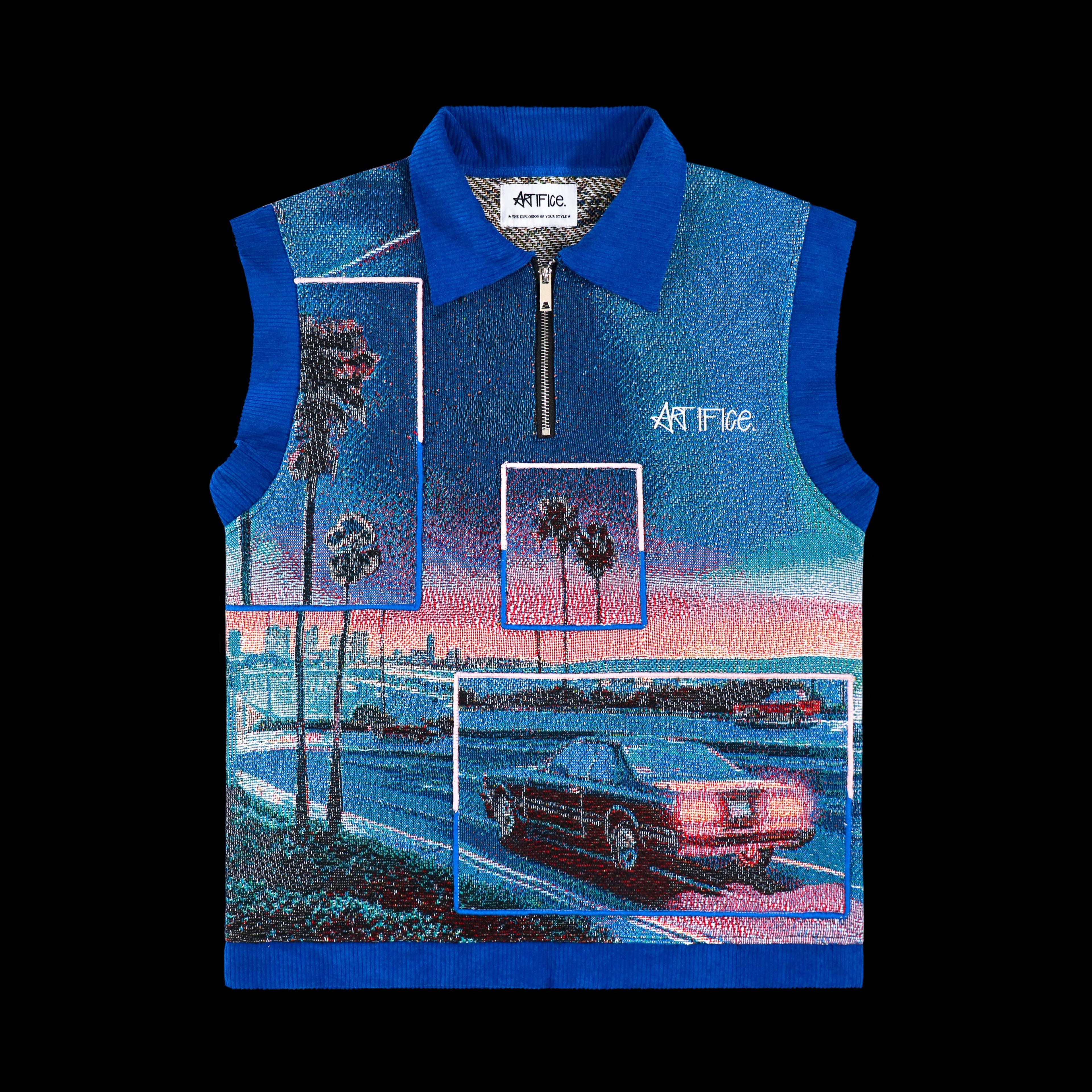 Tapestry sleeveless T-shirt
