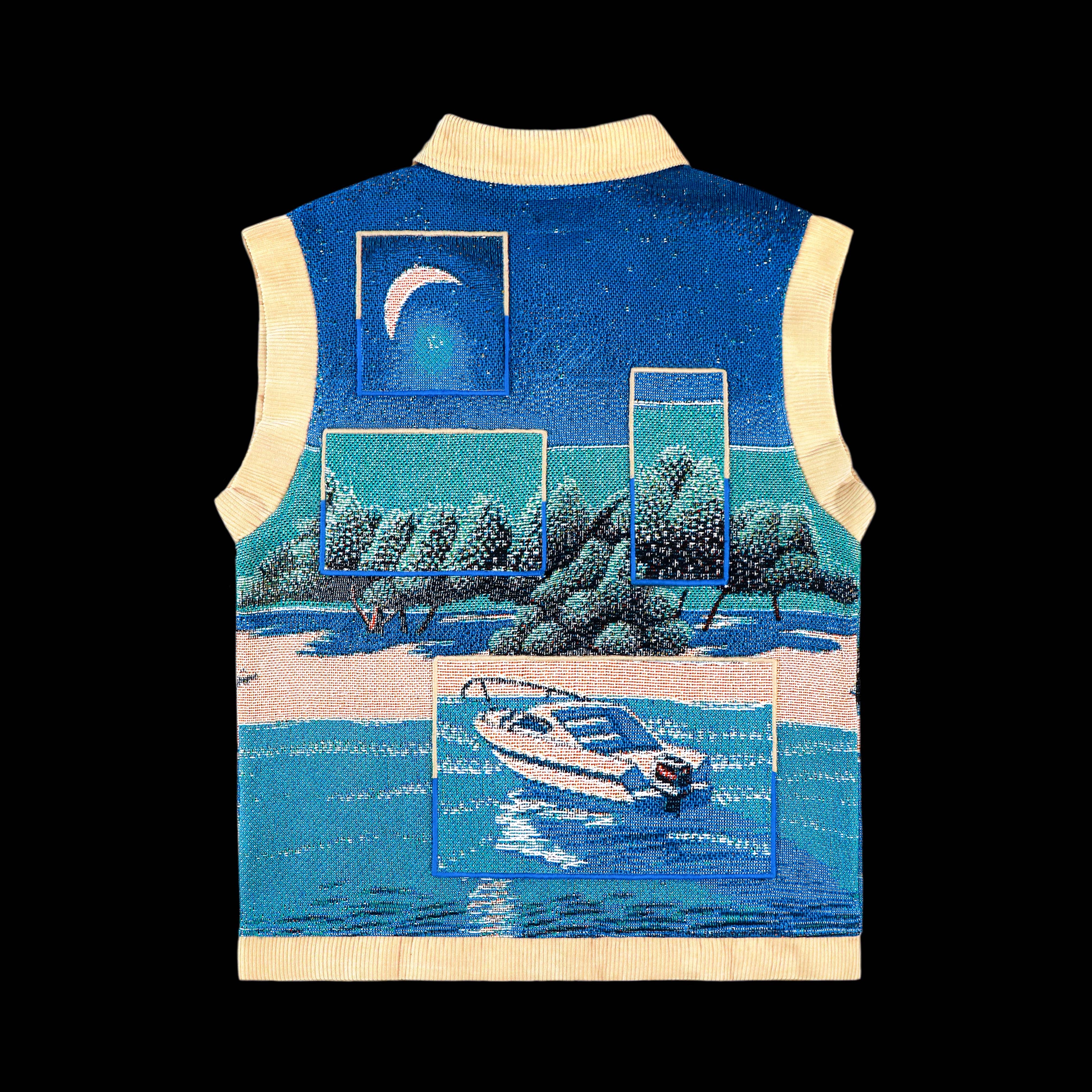 Tapestry sleeveless T-shirt