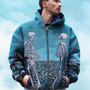 Sweat À Capuche Zippé - SMOKING SKELETONS - Wearspective