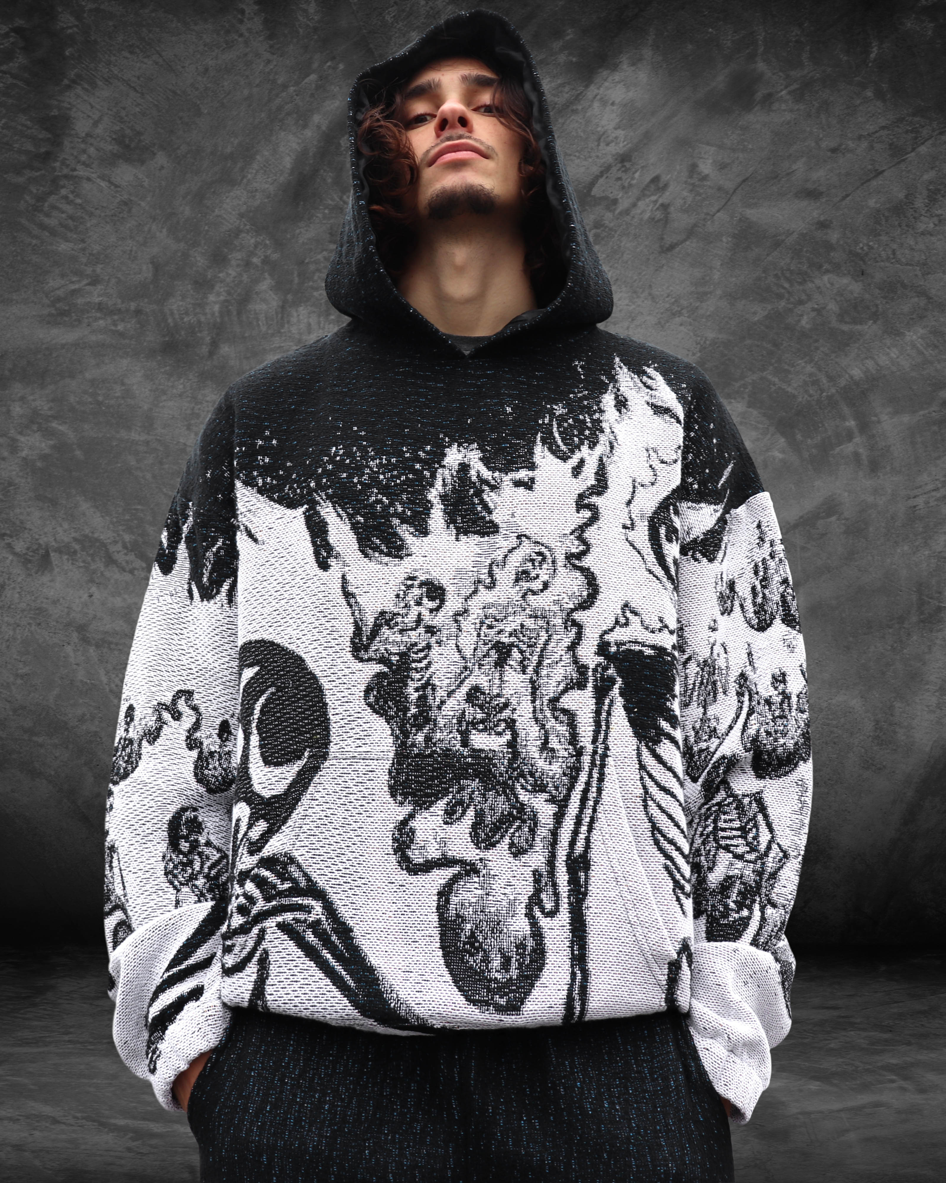 'Squelettes enflammés' Sweat à capuche