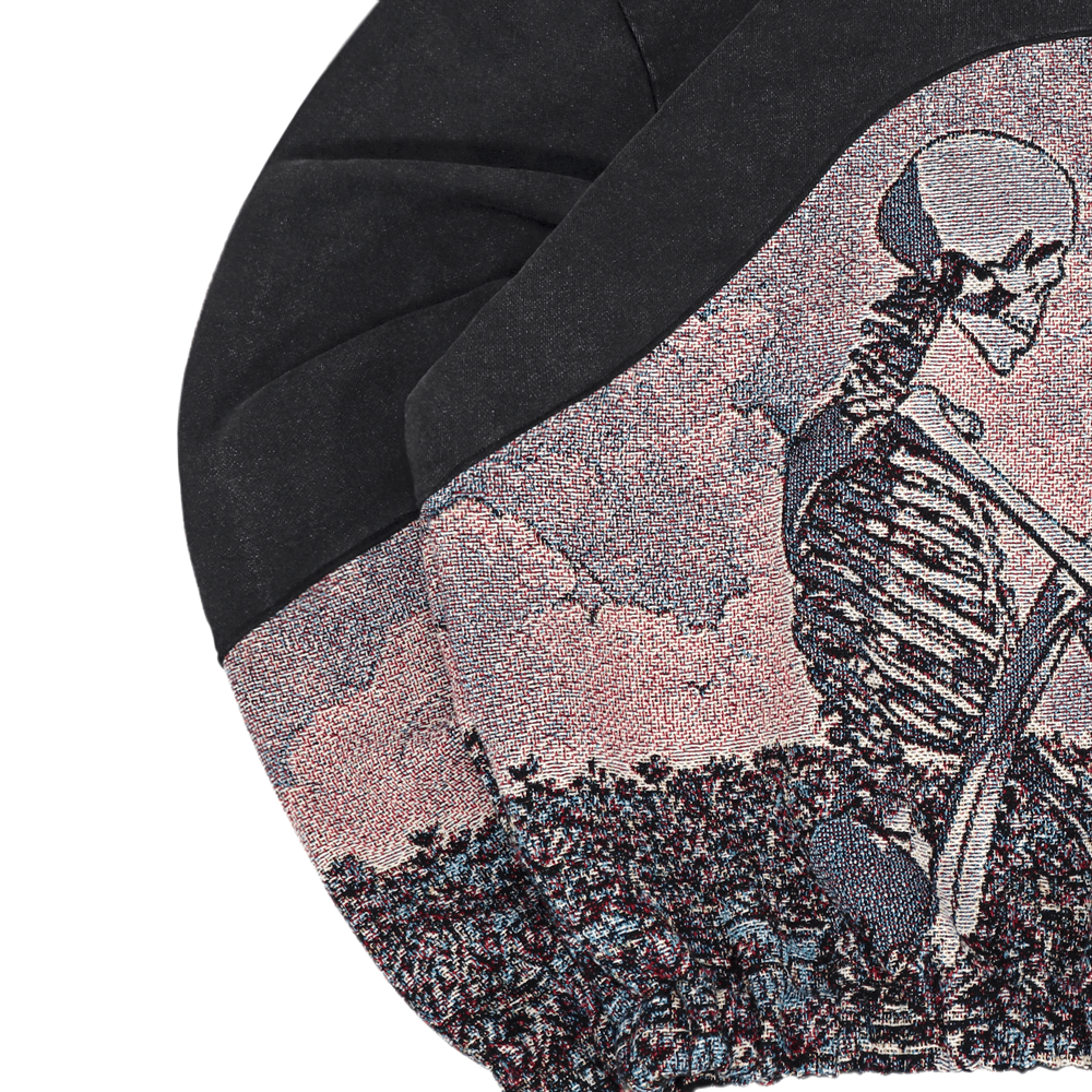 Sweat à capuche délavé "Squelette en paix " 1 sur 1 (M)