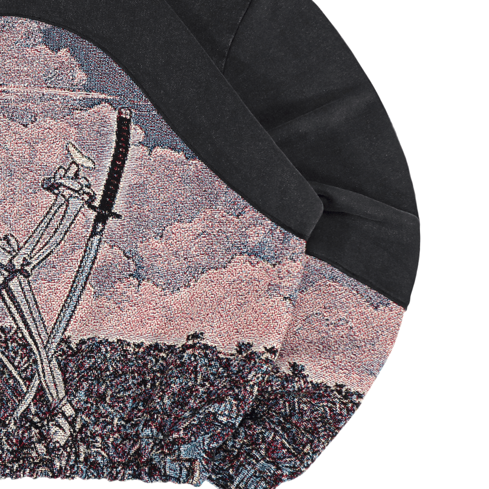 Sweat à capuche délavé "Squelette en paix " 1 sur 1 (M)